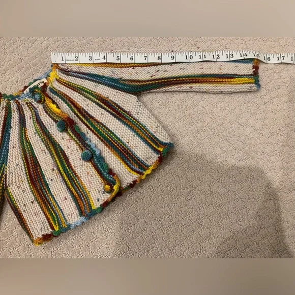 Misha & Puff | 🎪 Wool Short Circus Cardigan | Carnival Space Dye | 18-24M - Picture 11 of 11